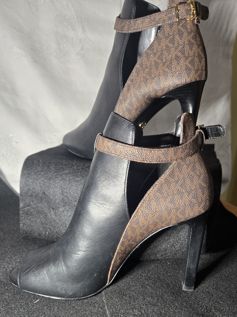 Michael Kors Lawson Leather Open-Toe Booties